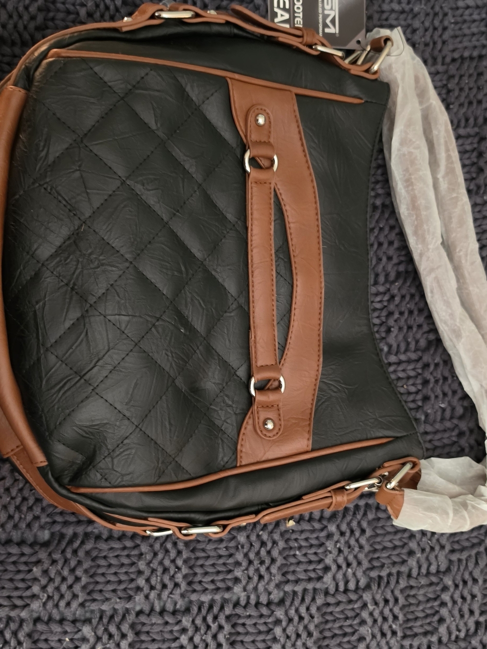 Stylish Black and Brown Quilted Women’s Conealed Carry Handbag